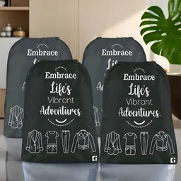 Kuber Industries Black & Grey 4 Pieces Printed Multi-Utility Organisers-54