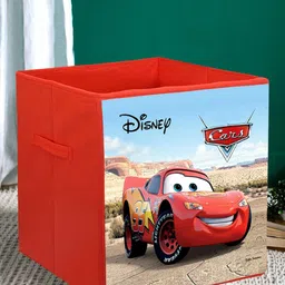 Kuber Industries Red & Blue 2-Pcs Mcqueen Car Printed Foldable Storage Boxes-6