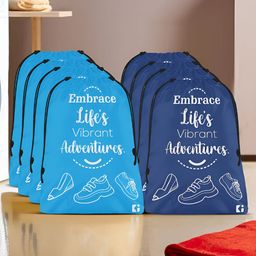 Kuber Industries Blue 8 Pcs Printed Cloth Storage Bags-21