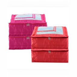 Kuber Industries Pink Set of 4 Regular Drawer Organiser Organisers-12