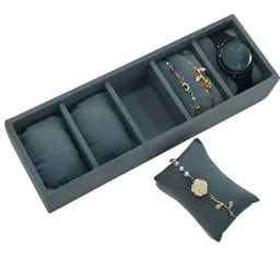La Trove Premium Grey 5 Slot Watch Organiser Tray-41