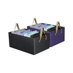 Kuber Industries Blue & Black 2 Pieces Regular Drawer Organiser-16