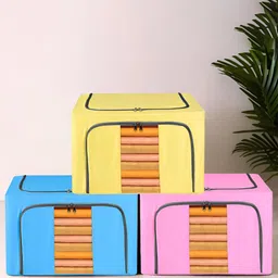 Kuber Industries Blue & Pink 3 Pieces Drawer Organisers-10