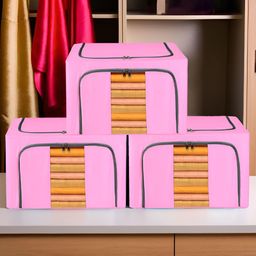 Kuber Industries Pink 3 Pieces Regular Drawer Organisers-image-52