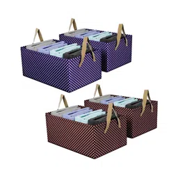 Kuber Industries Blue & Brown 4 Pieces Regular Drawer Organiser-13