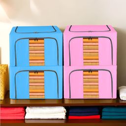 Kuber Industries Blue 4 Pieces Regular Drawer Organisers-37