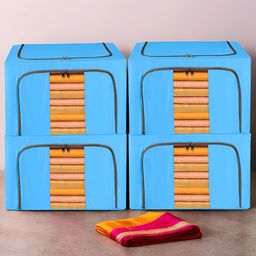 Kuber Industries Blue 4 Pieces Regular Drawer Organiser-7