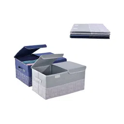 Kuber Industries Grey & Blue 4 Pieces Regular Drawer Organiser-41