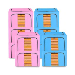 Kuber Industries Pink & Blue 10 Pieces Waterproof Multi-Utility Organisers-22