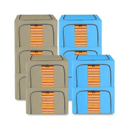 Kuber Industries Blue 10 Pieces Steel Frame Parachute Drawer Organiser 24 Liter-20