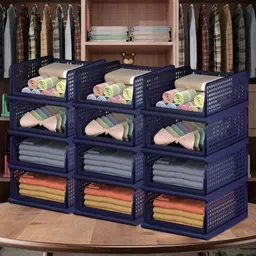 Kuber Industries Blue 12 Pieces Drawer Organisers-52