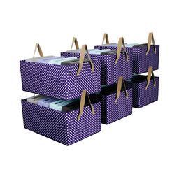 Kuber Industries Blue & White 6 Pieces Polka Dot Printed Drawer Organiser with Handles-26