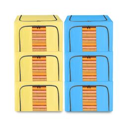 Kuber Industries Blue & Yellow 6 Pieces Multi-Utility Organisers-94