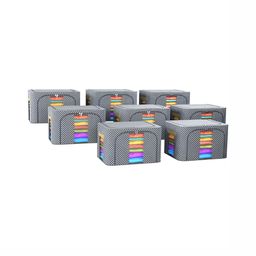 Kuber Industries Grey 8 Pieces Steel Frame Waterproof Cloth Drawer Organiser 66 Liter-19