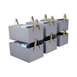 Kuber Industries Grey & White 6 Pieces Printed Regular Drawer Organiser-6