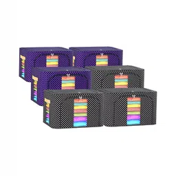 Kuber Industries Blue 6 Pieces Regular Drawer Organisers-44