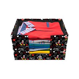 Kuber Industries Black & Red 2 Pcs Printed Foldable Shirt Stackers With Handle image 3