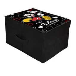 Kuber Industries Black & White Mickey Mouse Printed Foldable Storage Box With Lid image 2