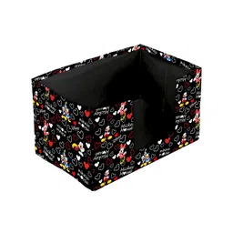 Kuber Industries Black & Red 3 Pcs Printed Foldable Shirt Stackers With Handle image 2