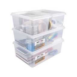 Nayasa Stack N Store Set Of 4 Clear Multi Storage Boxes with Lid- 12 L & 5 L image 5