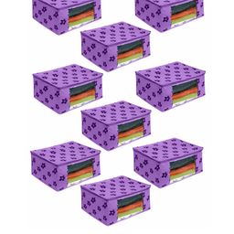 prettykrafts Set Of 9 Purple & Transparent Printed Saree Organisers-image-60