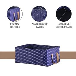 Kuber Industries Blue & White 6 Pieces Polka Dot Printed Drawer Organiser with Handles image 4