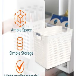 Kuber Industries White Multi Utility Storage Basket With Handle image 4