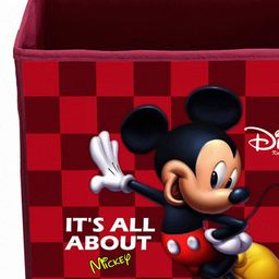 Kuber Industries 2-Pcs Maroon & Black Mickey Mouse Printed Foldable Storage Boxes image 3