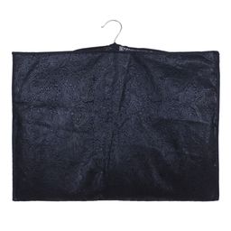 Kuber Industries Black & Transparent 9 Pcs Embossed Self Design Foldable Coat Covers image 3