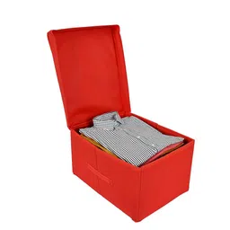 Kuber Industries Red & White Minnie Printed Foldable Storage Box With Lid image 3