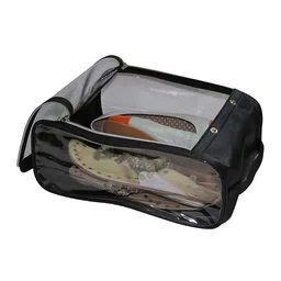atorakushon Set Of 4 Black Solid Reusable Shoe Organisers image 4