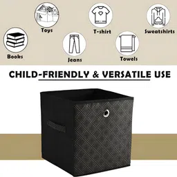 Kuber Industries Maroon & Black 4 Pieces Printed Foldable Multi-Utility Organisers image 2
