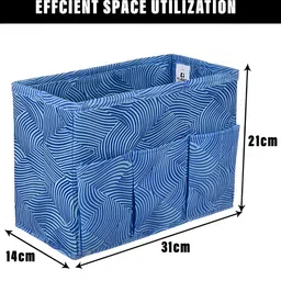 Kuber Industries Blue 2 Pieces Abstract Printed Drawer Organiser image 3