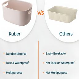 Kuber Industries Beige Multi Utility Storage Box With Handle image 2
