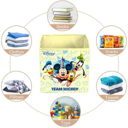 Kuber Industries Cream-Coloured & Blue 2-Pcs Printed Foldable Storage Boxes image 2