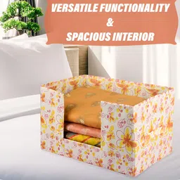 Kuber Industries Cream-Coloured 2 Reusable Saree Organiser image 4