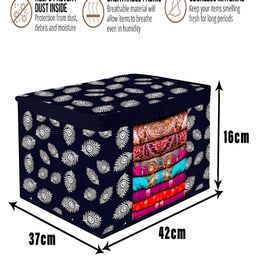 Kuber Industries Navy Blue Set of 3 Reusable Drawer Organiser Organisers image 2