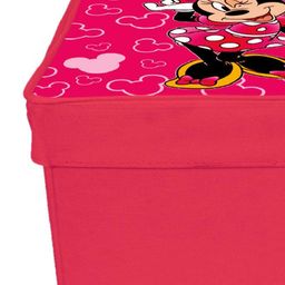 Kuber Industries Pink Minnie Printed Foldable Storage Box With Lid image 5