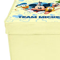 Kuber Industries Cream-Coloured & Blue 2-Pcs Printed Foldable Storage Box With Lid image 4