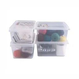 Nayasa Set Of 4 Transparent Stack-N-Store Stackable Storage Boxes with Lid - 5L image 3