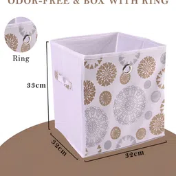 Kuber Industries Maroon & White 4 Pieces Printed Foldable Multi-Utility Organisers image 3