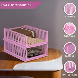 Kuber Industries Pink 8 Pieces Reusable Drawer Organisers image 4