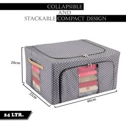 Kuber Industries Grey & White 3 Pieces Printed Multi-Utility Organisers image 3