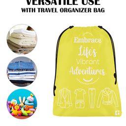 Kuber Industries Yellow & Brown 4 Pieces Printed Multi-Utility Organisers image 5