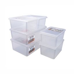 Nayasa Stack-N-Store Set Of 6 Transparent Multi-Purpose Storage Boxes with Lid - 5L & 12L image 5