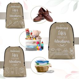Kuber Industries Brown 12 Pieces Printed Fabric Multi-Utility Organisers image 5