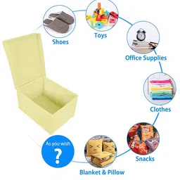Kuber Industries Cream-Colored & Blue Mickey & Friend Printed Foldable Storage Box With Lid image 5