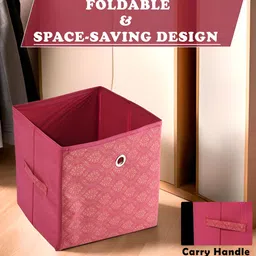 Kuber Industries Maroon & White 6 Pieces Printed Foldable Multi-Utility Organisers image 3