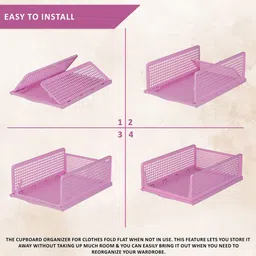 Kuber Industries Pink 8 Pieces Reusable Drawer Organisers image 3