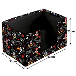 Kuber Industries Black & Red 4-Pcs Mickey Mouse Printed Foldable Shirt Stacker With Handle image 2